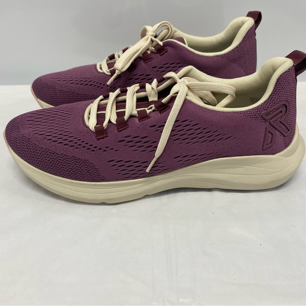 Rieker Evolution Soft Women's 40 Lightweight Knit Walking Sneakers - Plum/Cream